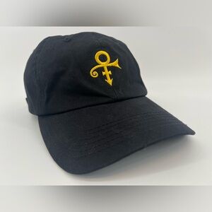 Prince Hat Cap Strap Back Mens Black Gold Love Symbol Embroidered Music Pop